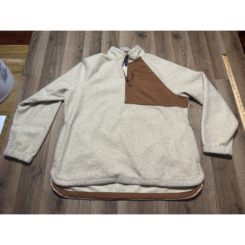 North End Sweater, Women's Size XL, Brown, Tan, Quarter Zipper, Fleece